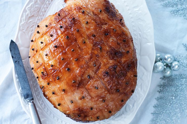 Orange and five-spice glazed ham